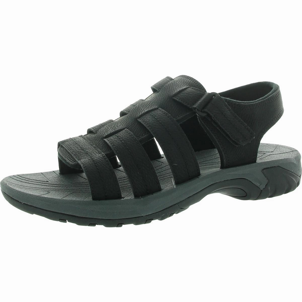 Byron Mens Strappy Faux Leather Fisherman Sandals Mens Sandals outlet deals