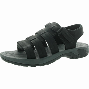 Byron Mens Strappy Faux Leather Fisherman Sandals Mens Sandals outlet deals