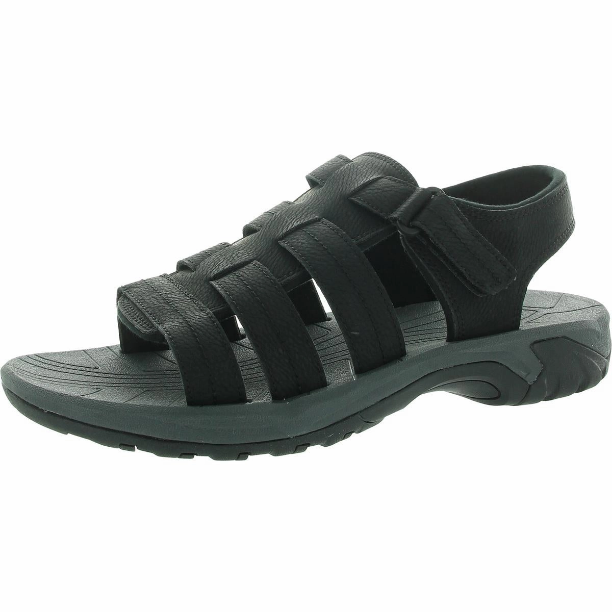 Byron Mens Strappy Faux Leather Fisherman Sandals