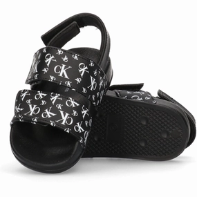 Calvin Klein Logo All Over Velcro Sandal Black Water Sandals for Kids discount