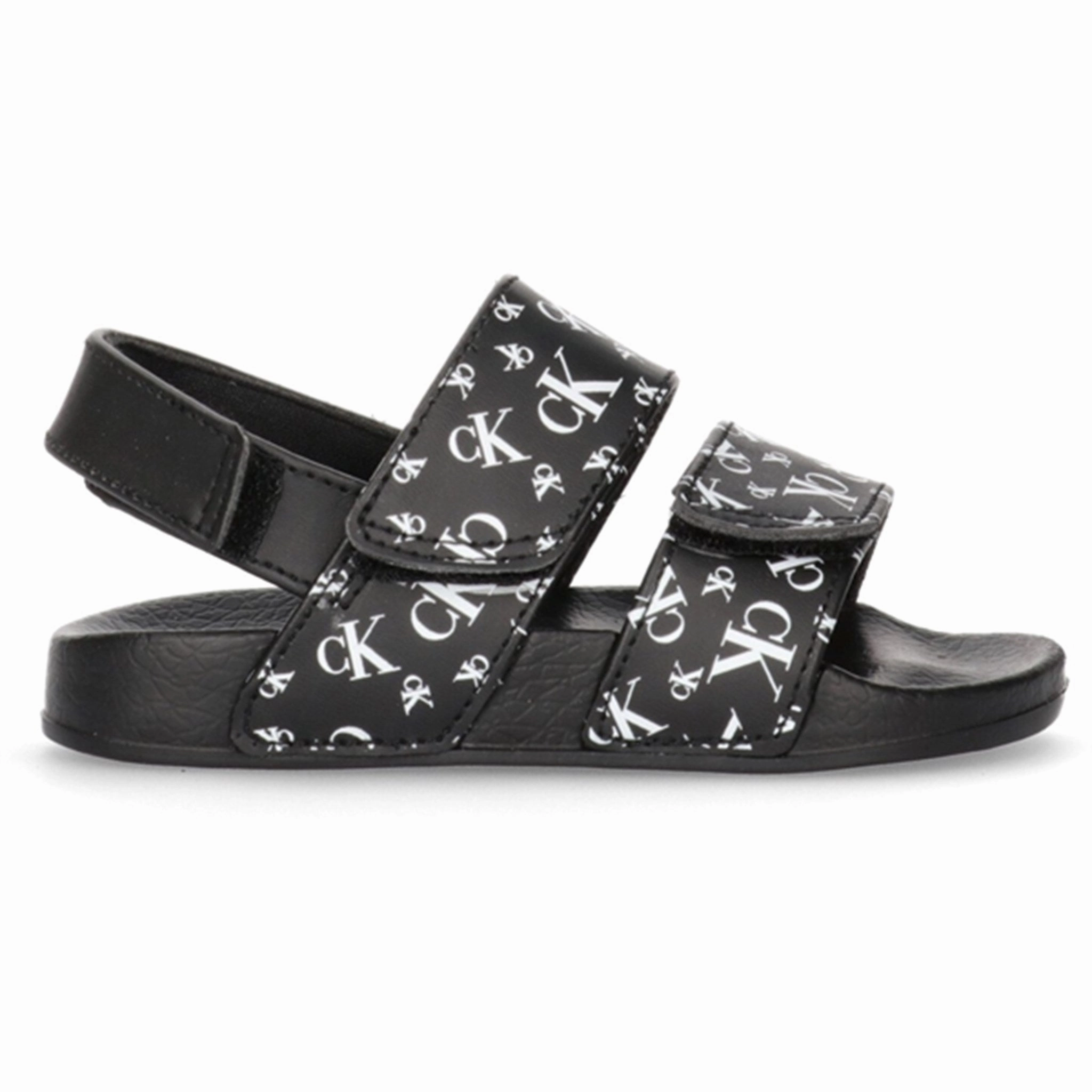 Calvin Klein Logo All Over Velcro Sandal Black