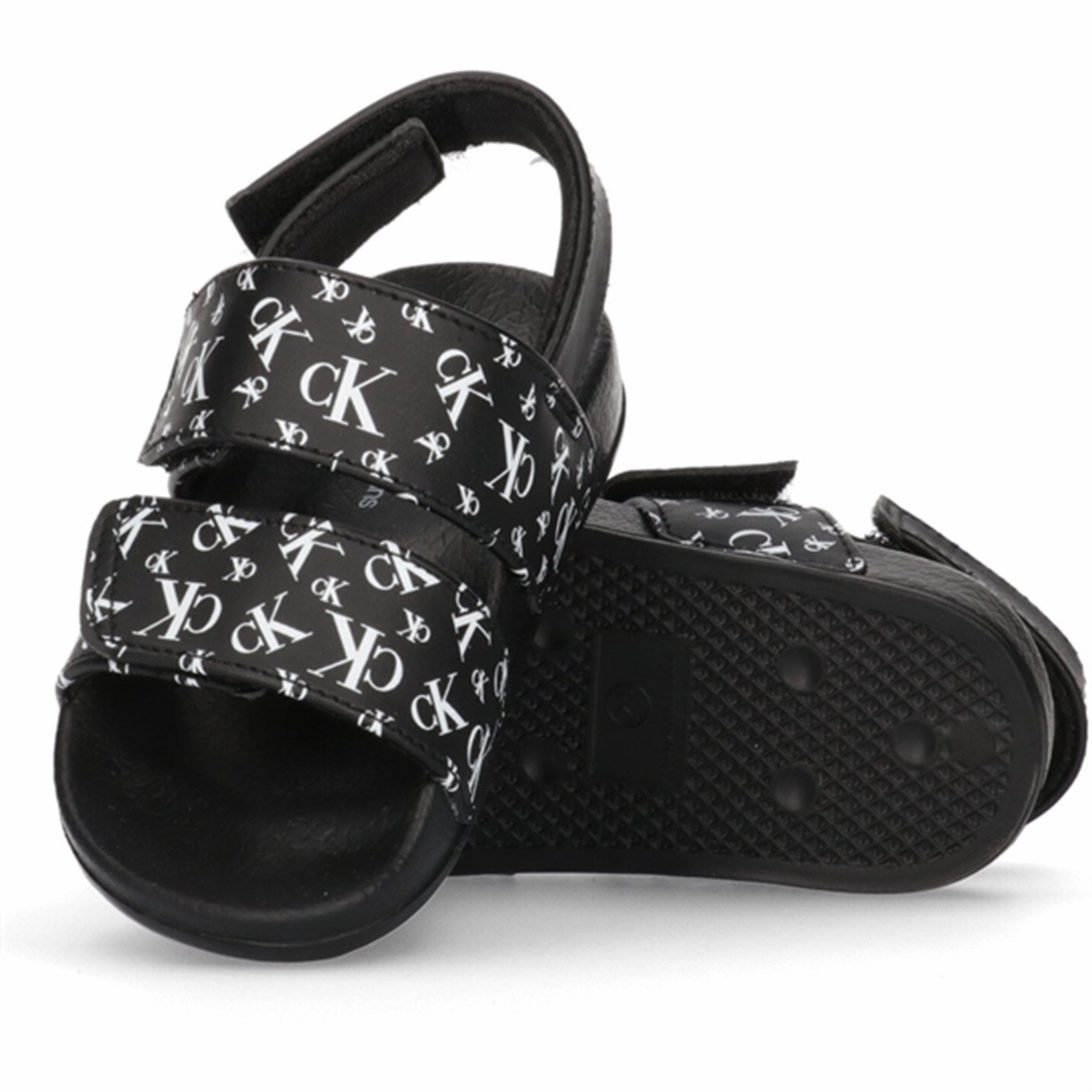 Calvin Klein Logo All Over Velcro Sandal Black Water Sandals for Kids discount