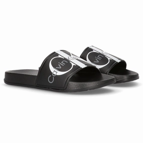 Calvin Klein Logo Pool Slide Black Flip-Flops for Kids sale