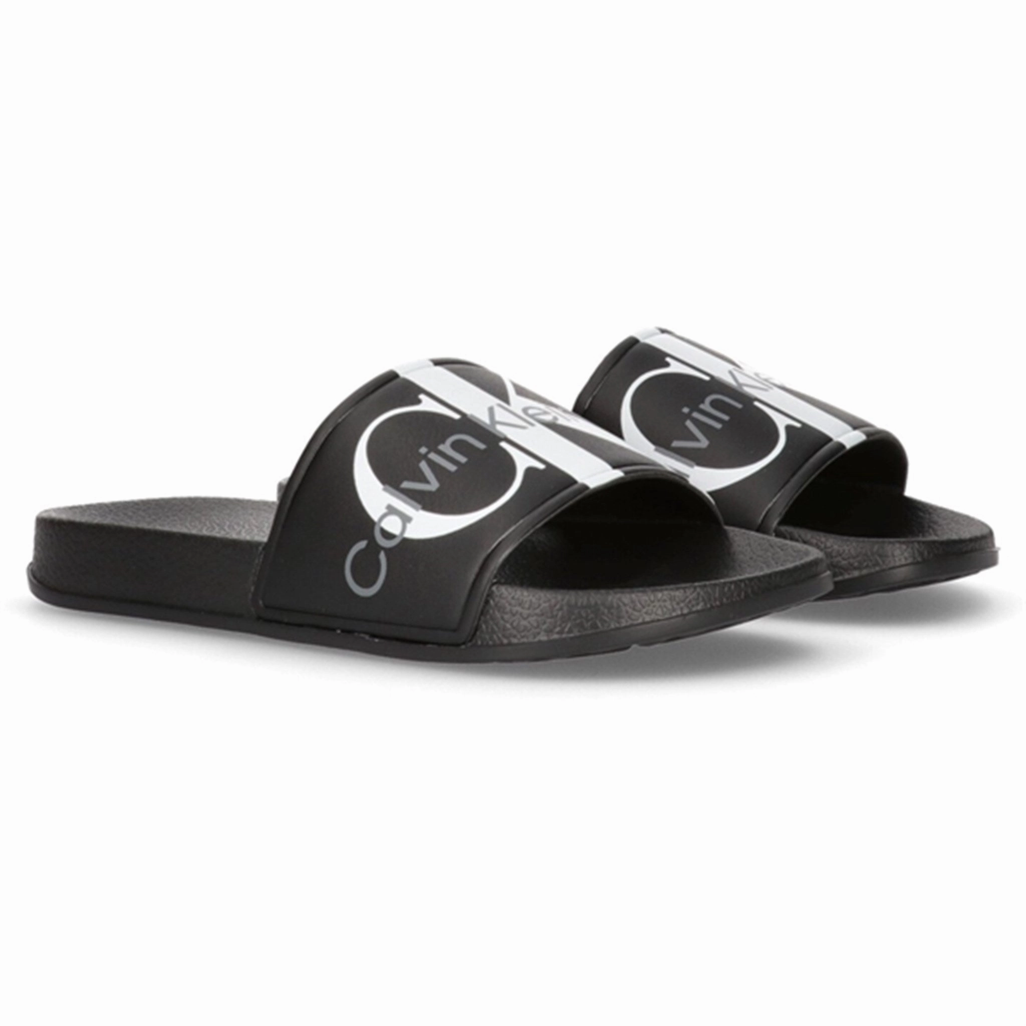 Calvin Klein Logo Pool Slide Black Water Sandals for Kids discount