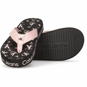 Calvin Klein Logo Print Flip Flop Pink Water Sandals for Kids discount