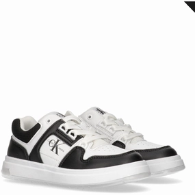 Calvin Klein Low Cut Lace-up Sneaker Black/White Kids Sneakers with Laces sale