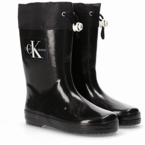 Calvin Klein Rubber Boots Black Kids Rain Boots with free shipping
