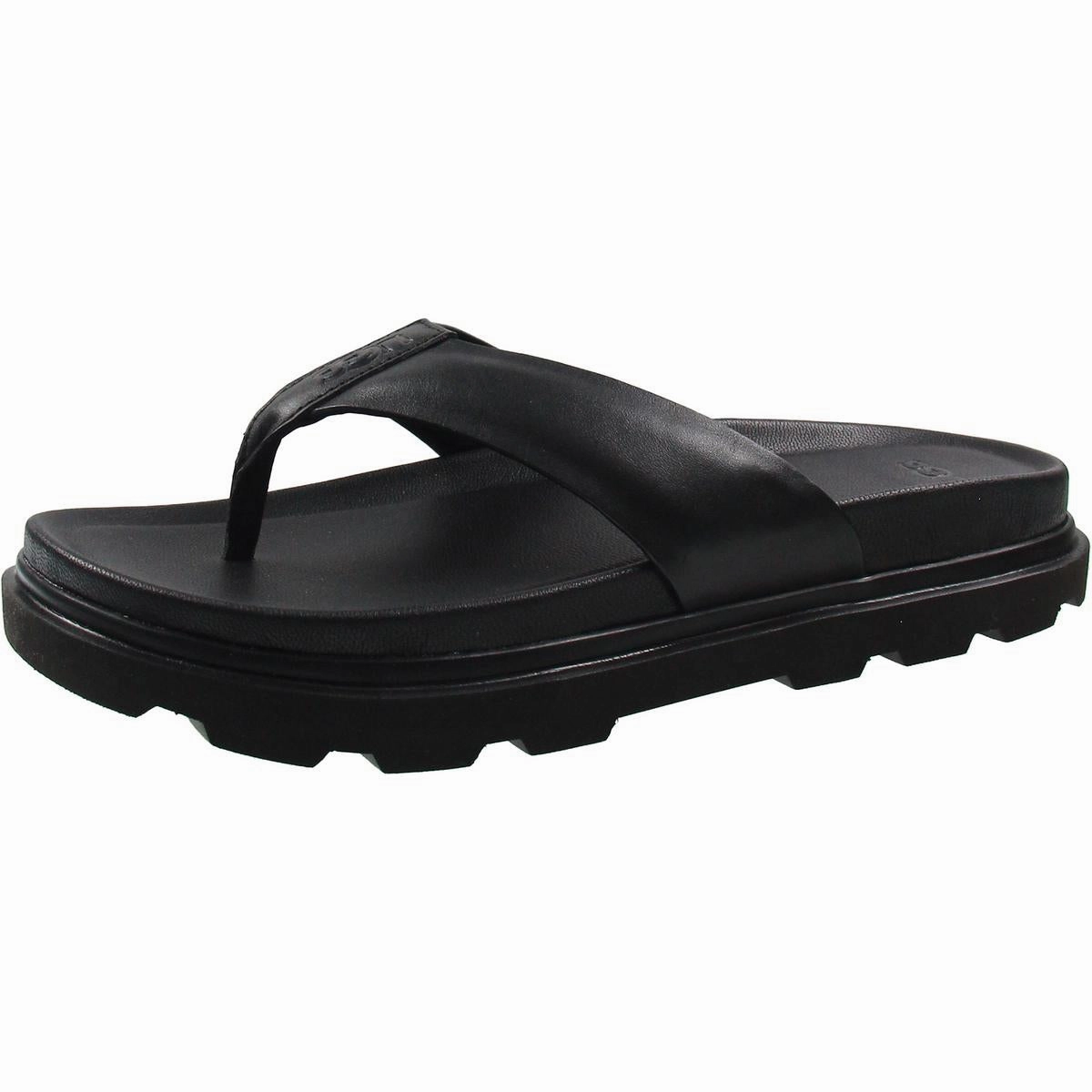 Capitola Flip Mens Solid Leather Flip-Flops Discount Mens Beach Sandals