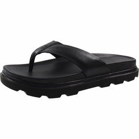 Capitola Flip Mens Solid Leather Flip-Flops Discount Mens Beach Sandals