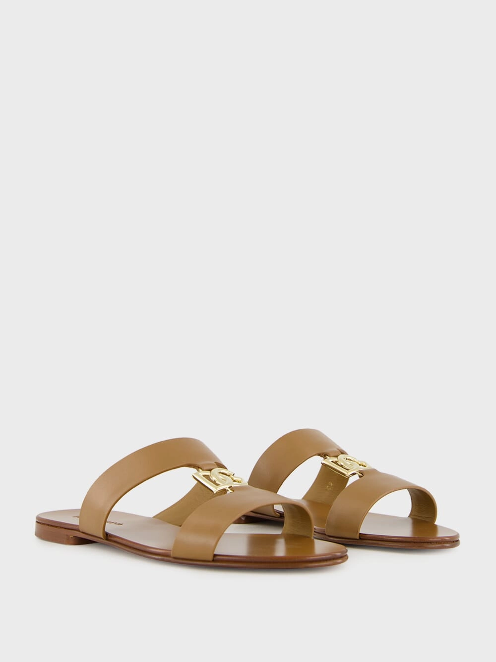 Caramel Calfskin DG Logo Sliders