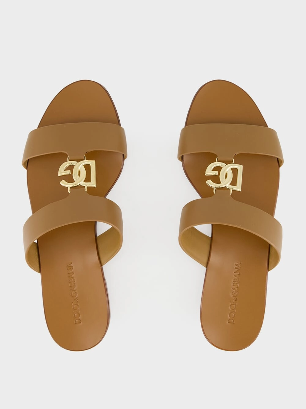 Caramel Calfskin DG Logo Sliders