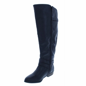 Carleigh Womens Wide Calf Faux Leather Riding Boots Womens Casual Boots clearance