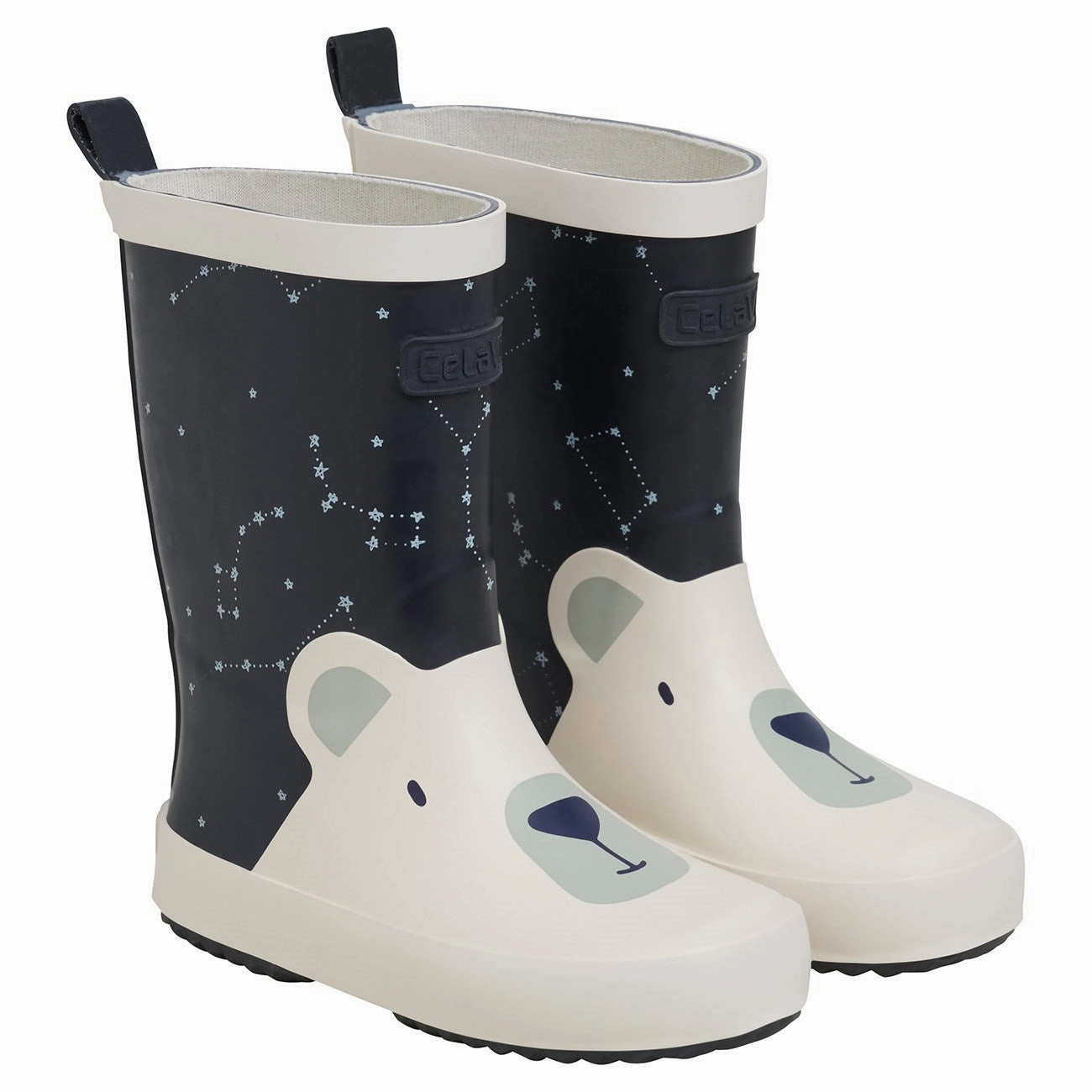 CeLaVi Navy Wellington Boots - Bear Kids Rain Boots with free shipping