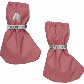 CeLaVi Polstret PU-Footies W. Fleece Slate Rose Kids Overshoes Spring/Autumn sale