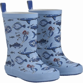 CeLaVi Rain Boots Aop Federal Blue Kids Rain Boots with free shipping