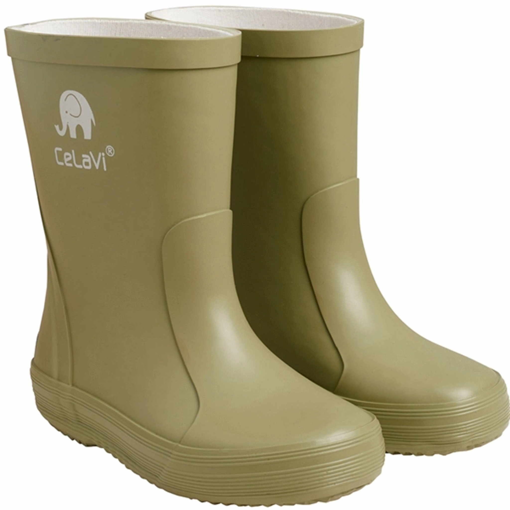 CeLaVi Wellies New Basic Boot Khaki Kids Rain Boots with free shipping