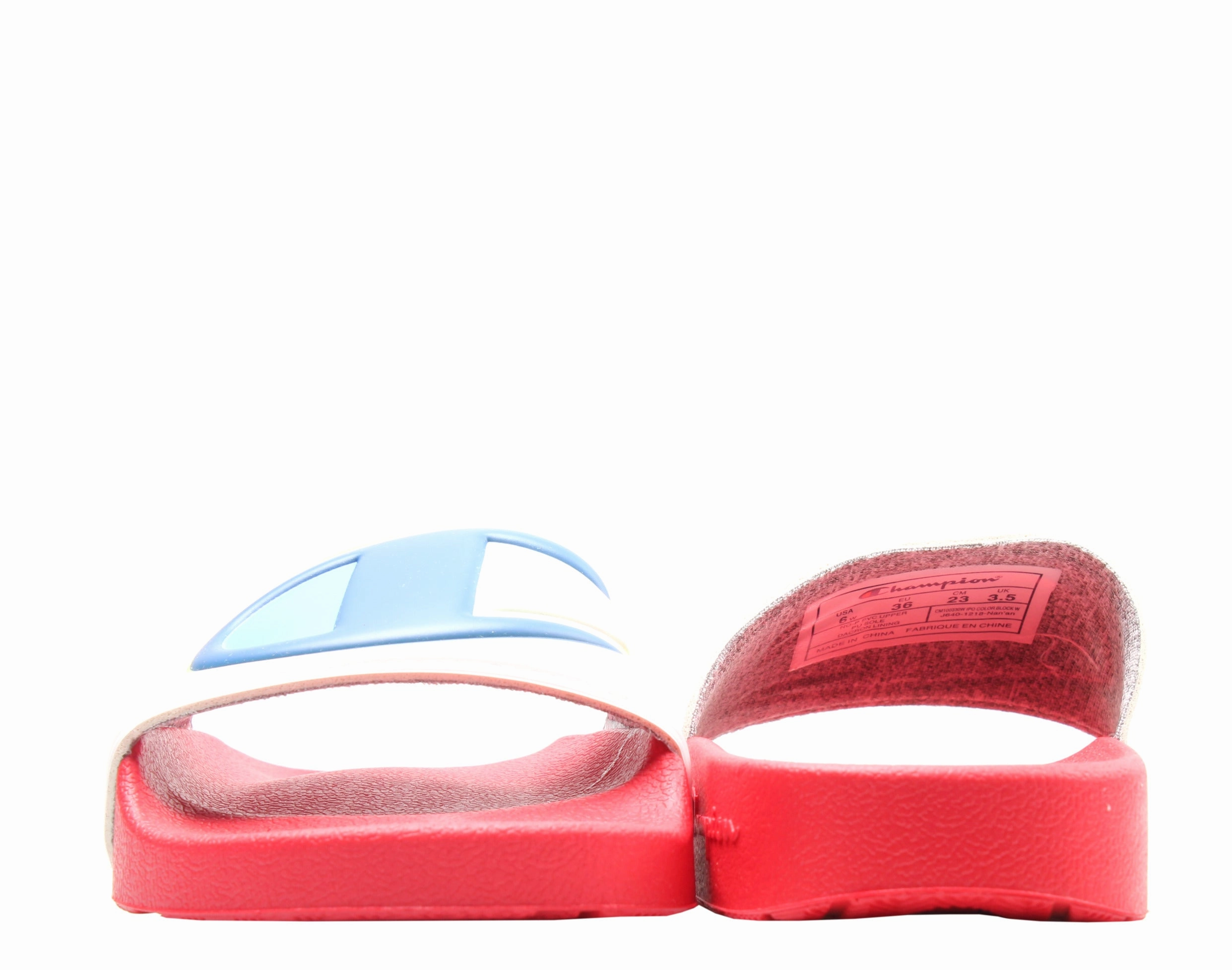 Champion Life IPO Color Block White/Multi Women's Slides CM100366M