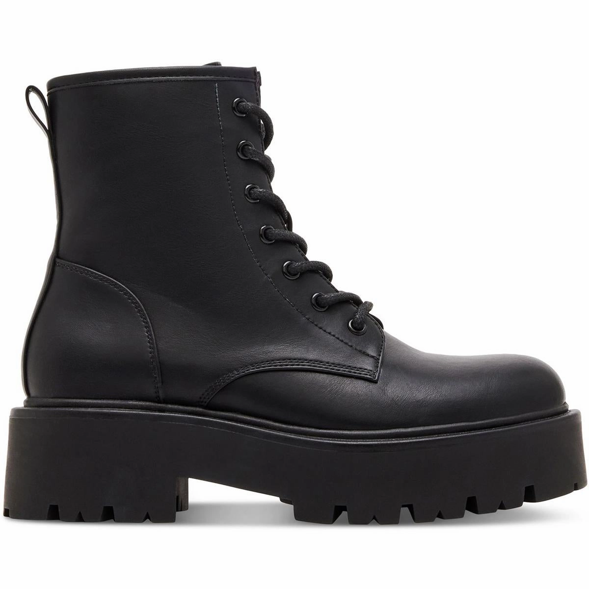 CHANNT Womens Lace-Up Manmade Motorcycle Boots