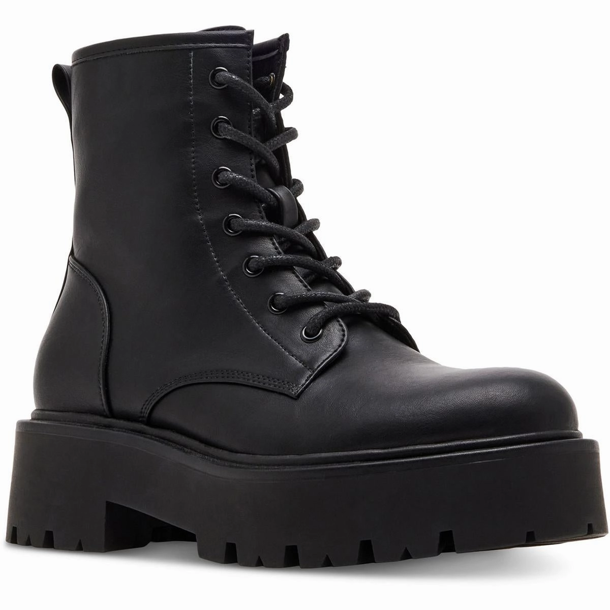 CHANNT Womens Lace-Up Manmade Motorcycle Boots
