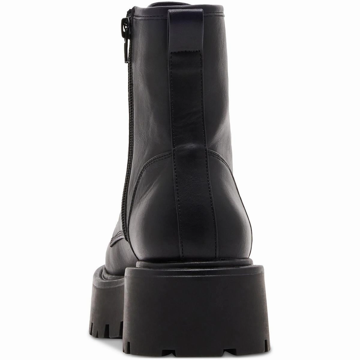 CHANNT Womens Lace-Up Manmade Motorcycle Boots