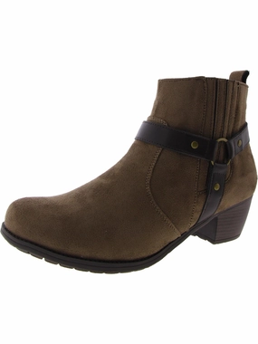 Chicory Womens Faux Suede Block Heel Ankle Boots Hot sale Womens Boots