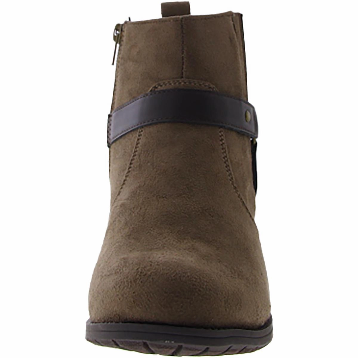 Chicory Womens Faux Suede Block Heel Ankle Boots