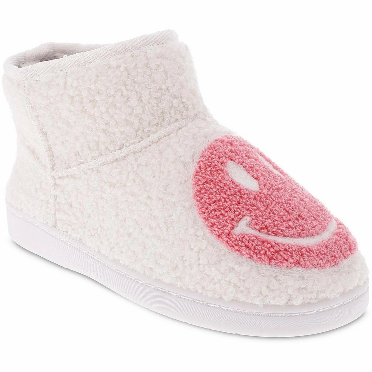 Chill Womens Graphic Faux Fur Bootie Slippers