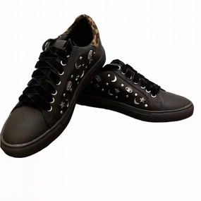 Clark Sneakers Embellished With Stars Moons In Black/leopard Cheap Womens Sneakers collection