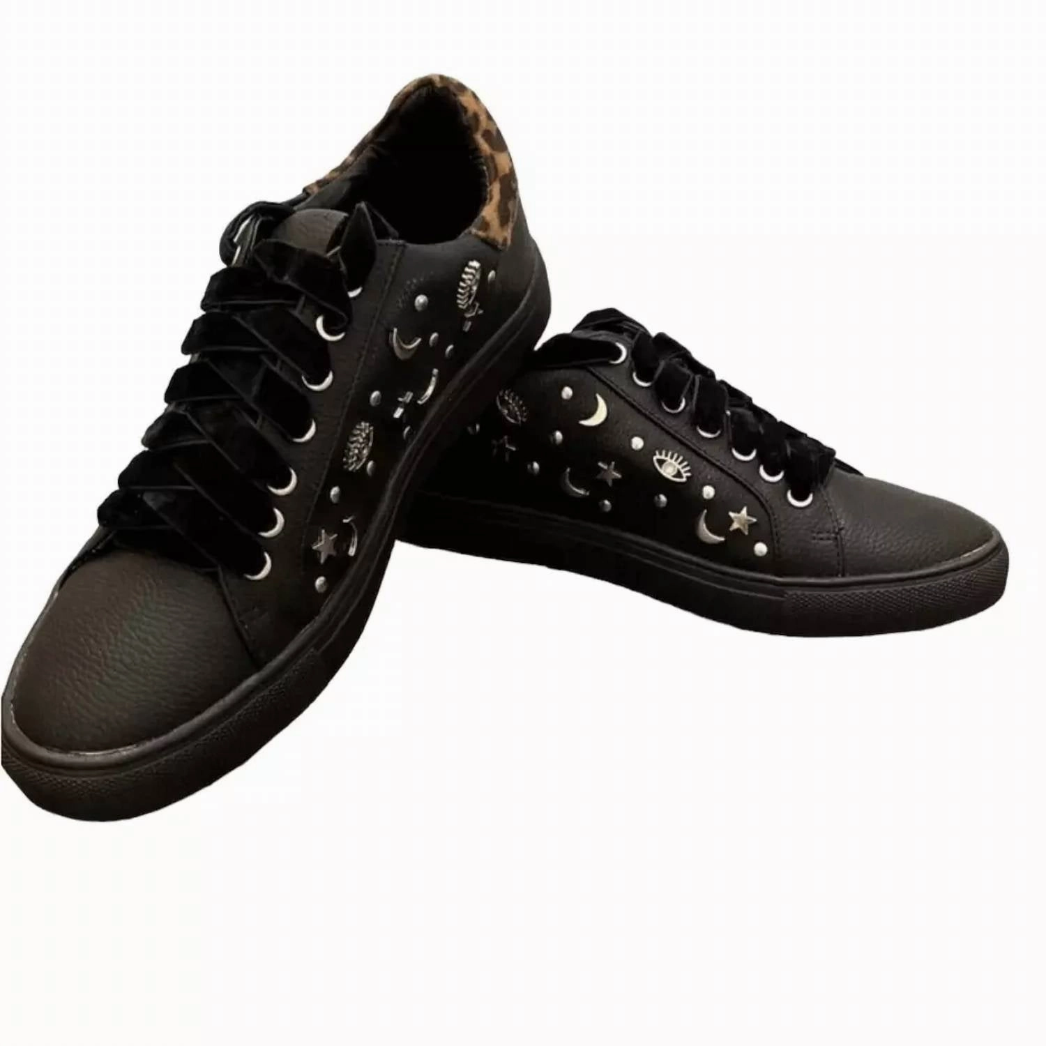 Clark Sneakers Embellished With Stars Moons In Black/leopard Cheap Womens Sneakers collection