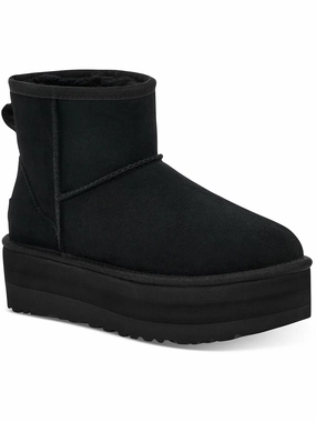 Classic Mini Platform Womens Suede Ankle Boots Cheap Womens Leather Boots