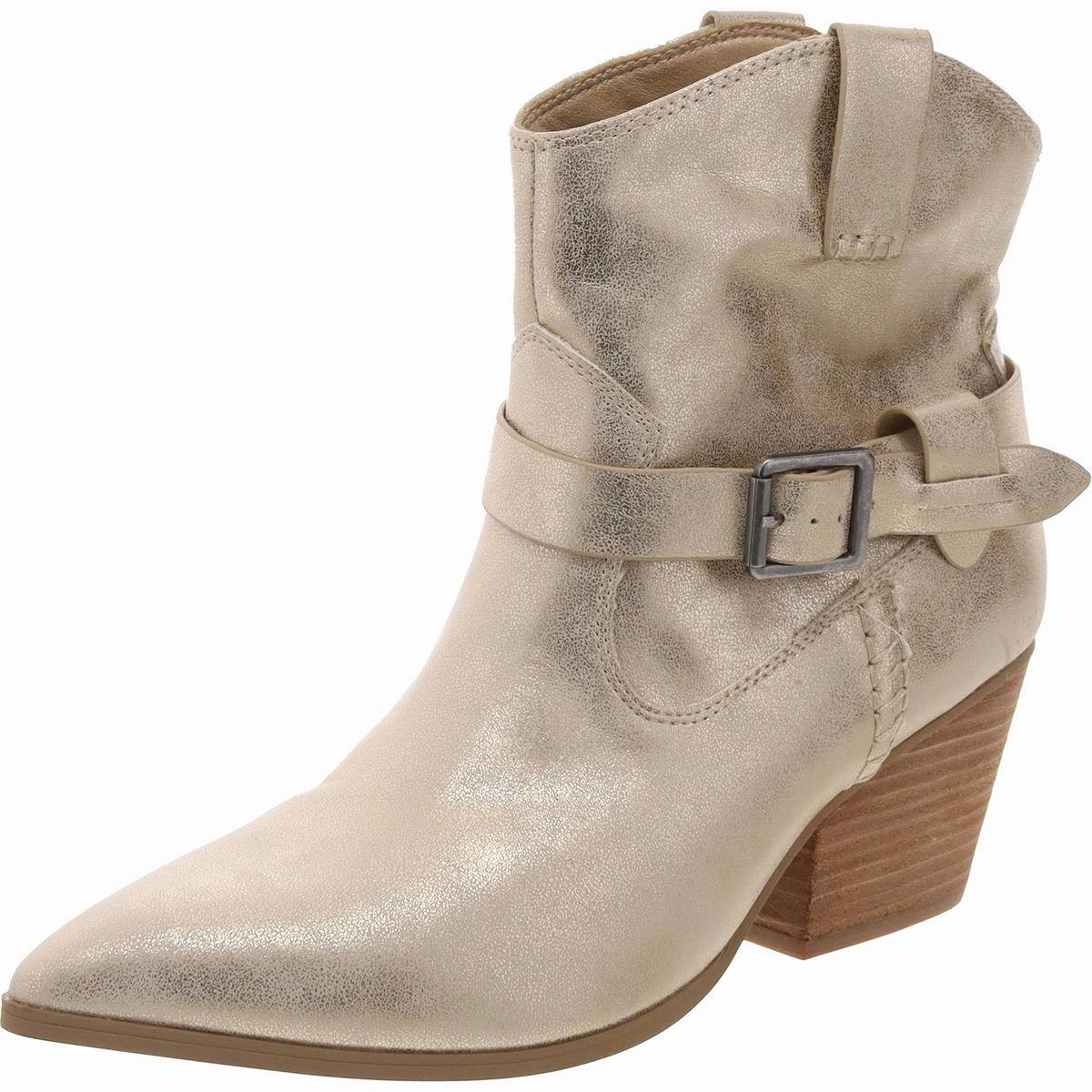 CLEMENT Womens Buckle Manmade Cowboy, Western Boots