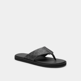 Coach Outlet Flip Flop In Signature Canvas Discount Mens Beach Sandals