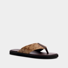 Coach Outlet Flip Flop In Signature Canvas Discount Mens Beach Sandals