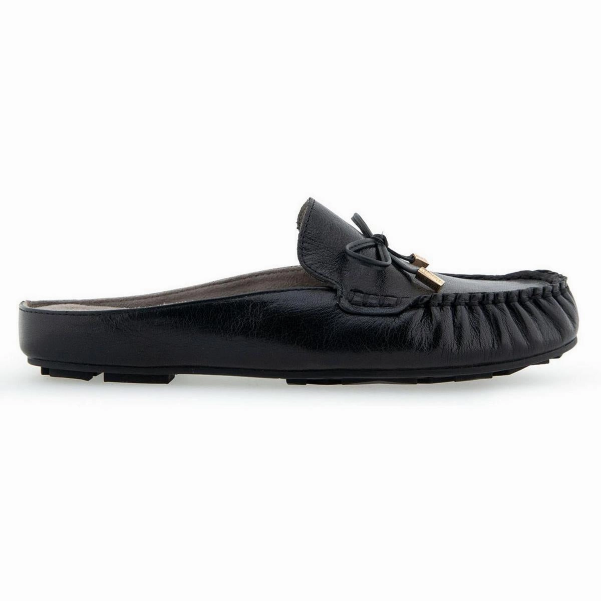 Cody Womens Bow Leather Slide Slippers