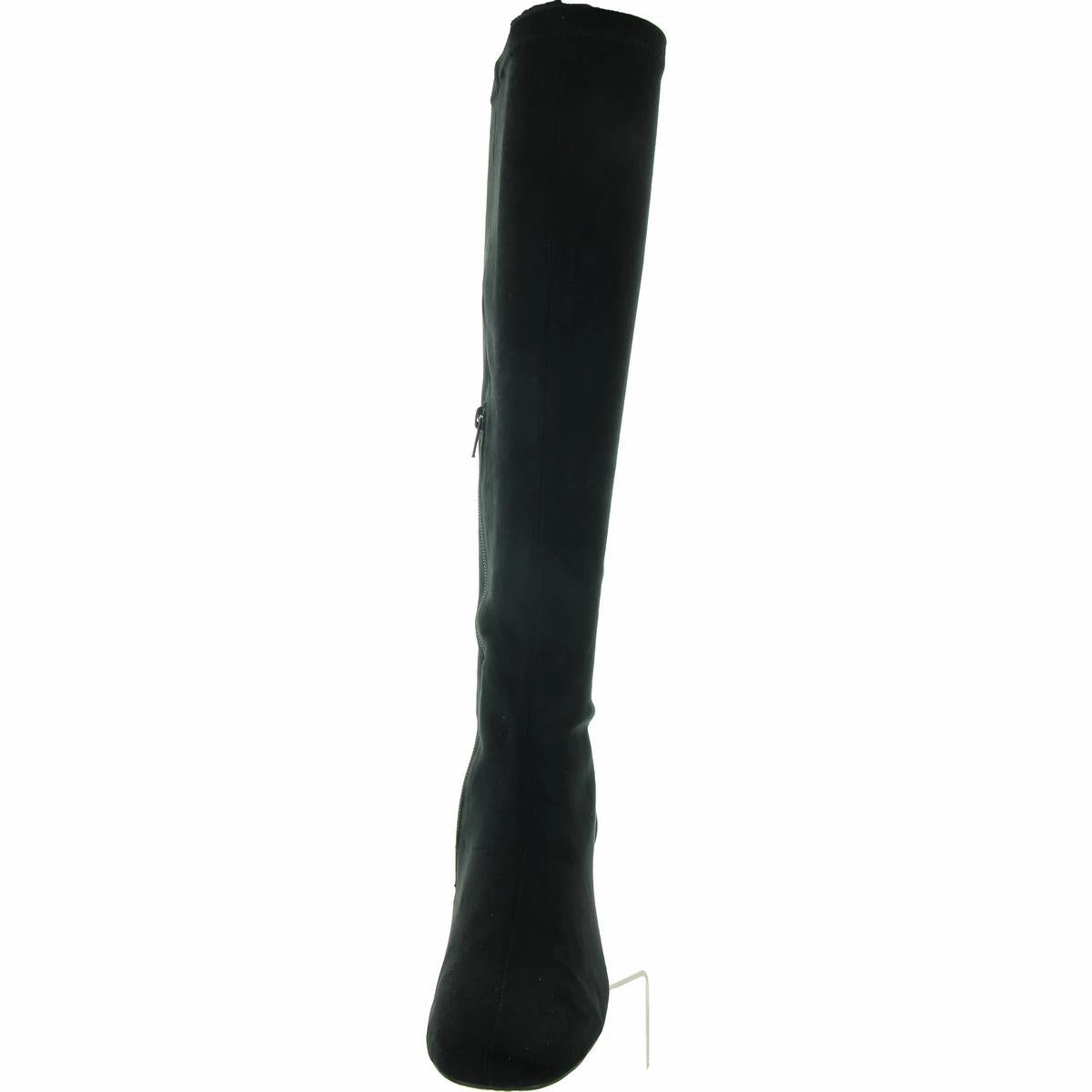 COMESS Womens Faux Suede Zipper Knee-High Boots