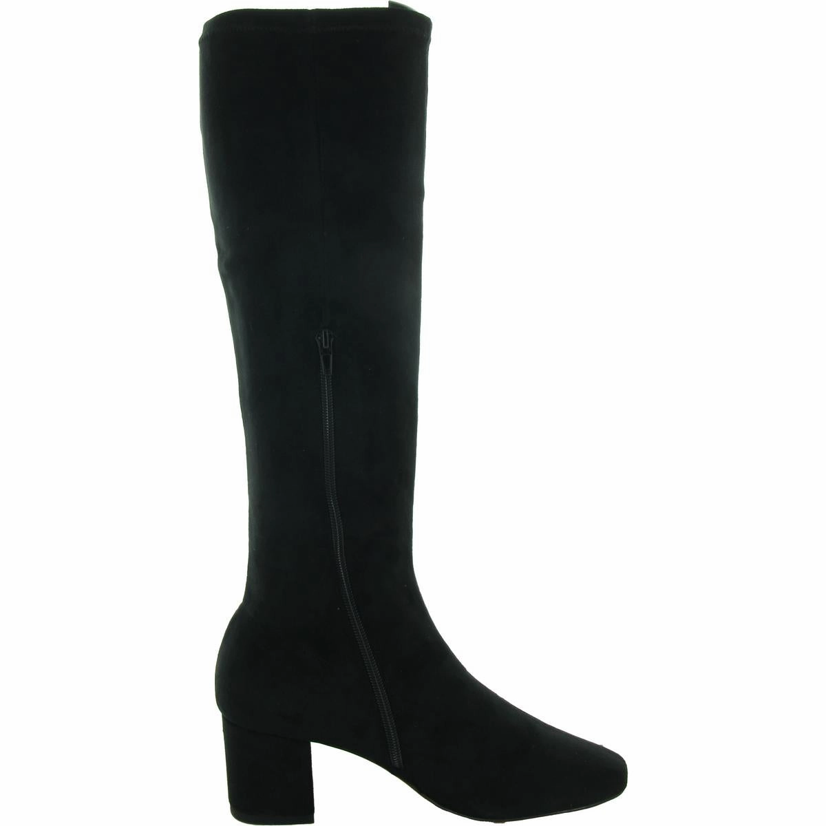 COMESS Womens Faux Suede Zipper Knee-High Boots