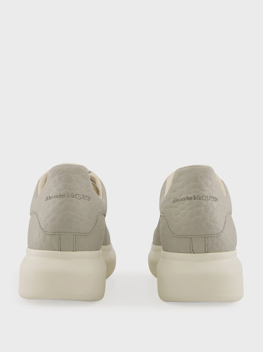 Cool Grey Grain Leather Low-Top Sneakers