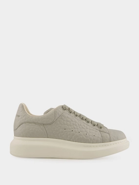 Cool Grey Grain Leather Low-Top Sneakers Promo deal Mens Sneakers