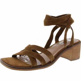 Cory Womens Criss-Cross Suede Block Heel Womens Flat Sandals clearance