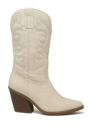 Cowboy Boots With Heel In White Womens Boots clearance deals