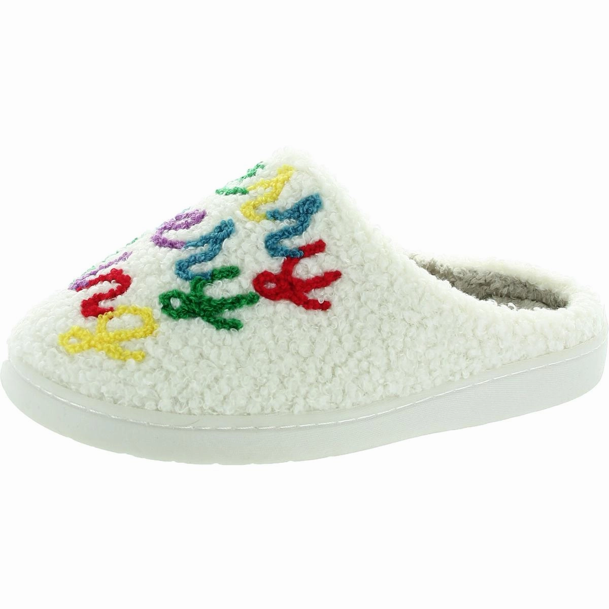Cozi Womens Faux Fur Lined Faux Fur Slide Slippers