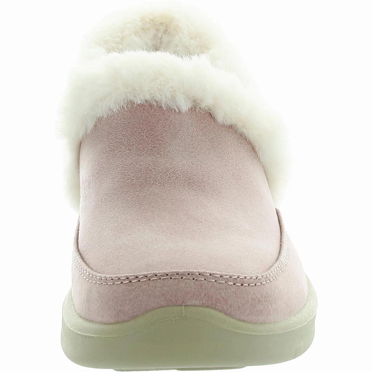 COZY ESCAPE Womens Faux Fur Lined Faux Leather Loafer Slippers