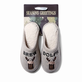 Cozyfoams Men's Holiday Novelty Scuff Slipper and Gift Bag Mens Slippers clearance sale