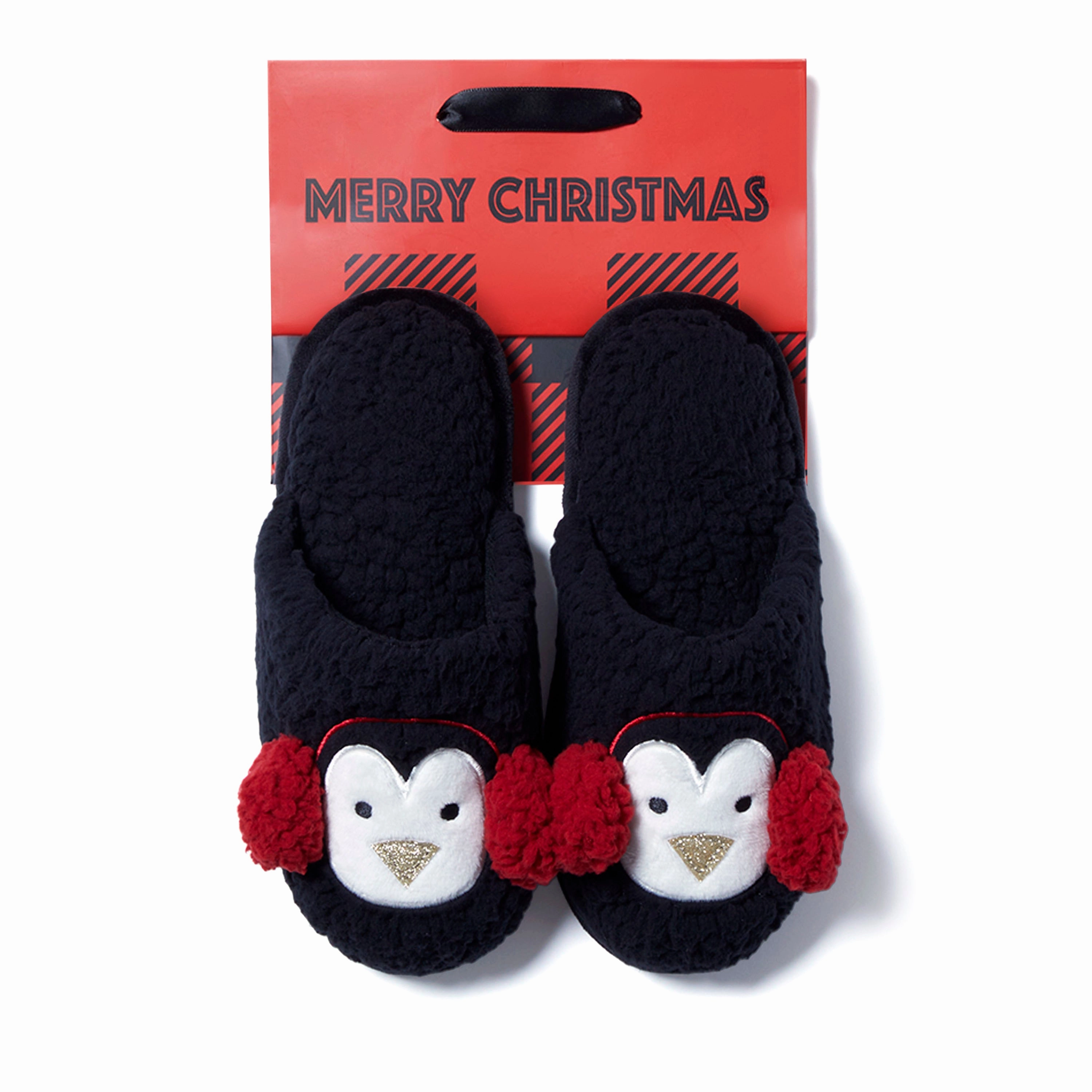 Cozyfoams Women's Holiday Novelty Scuff Slipper with Gift Bag