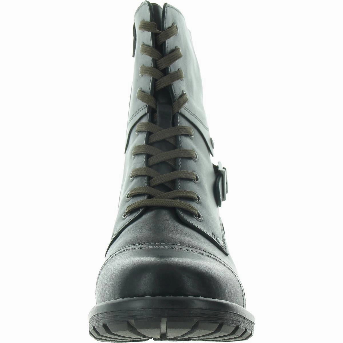 Crave Womens Leather Ankle Combat Boots
