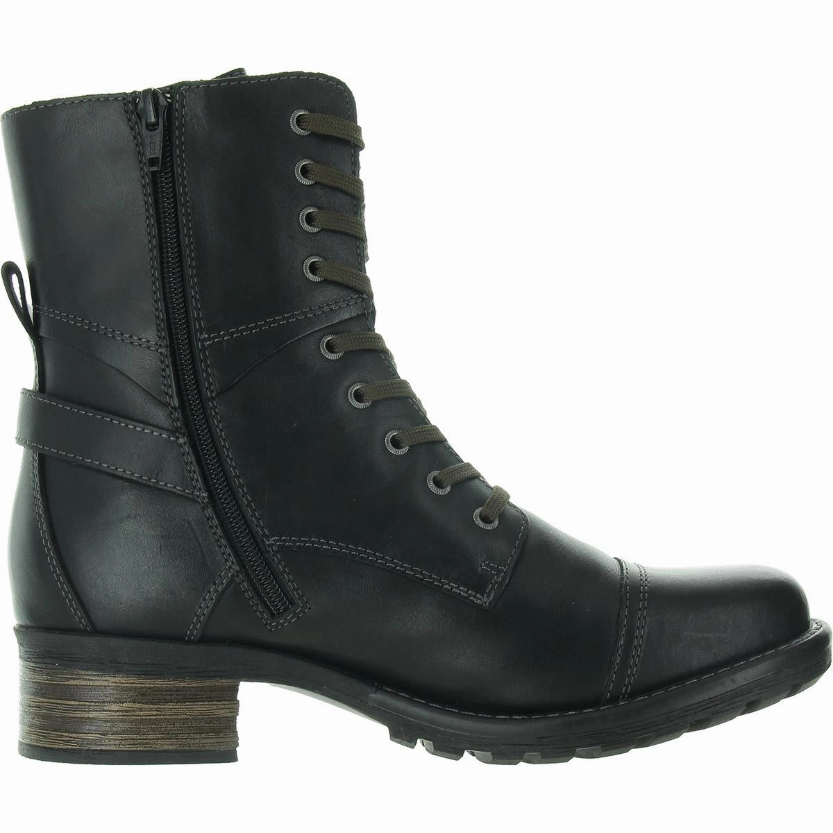 Crave Womens Leather Ankle Combat Boots