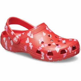 Crocs Cherry Red Classic VDay Clog Kids Closed Toe Sandals promo