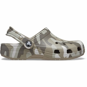 Crocs Classic Camo Clog Mushroom/Multi Kids Closed Toe Sandals promo