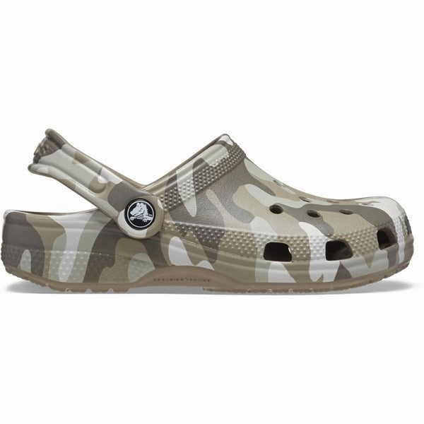 Crocs Classic Camo Clog Mushroom/Multi Water Sandals for Kids discount