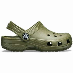 Crocs Classic Clog Army Green Kids Closed Toe Sandals promo